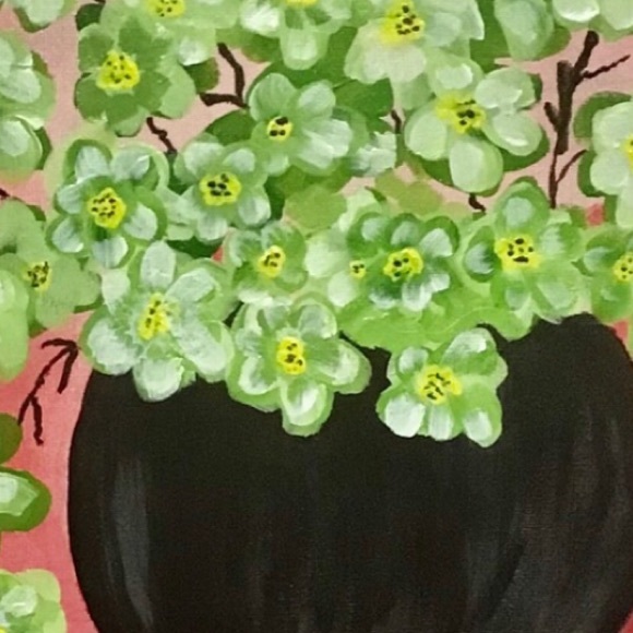 Flowers in a vase Original Acrylic Painting 16”x12” - Picture 2 of 4
